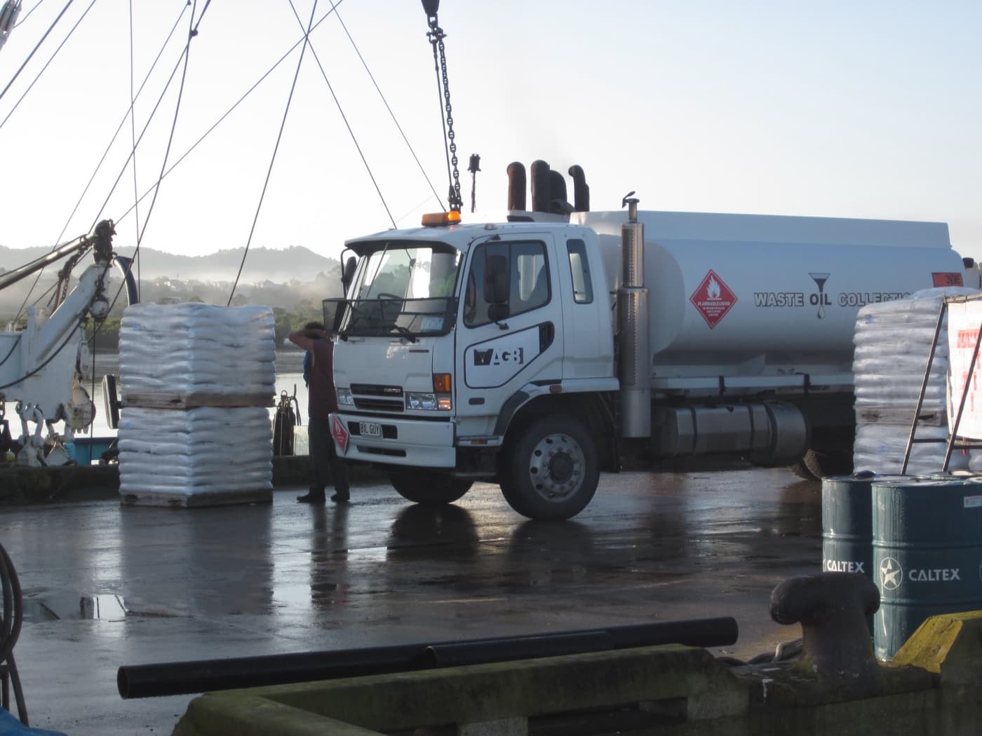 AGB Solutions tanker on-site at a commercial workshop